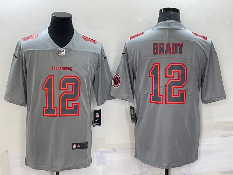 Men's Tampa Bay Buccaneers Tom Brady #12 Gray Atmosphere Jersey
